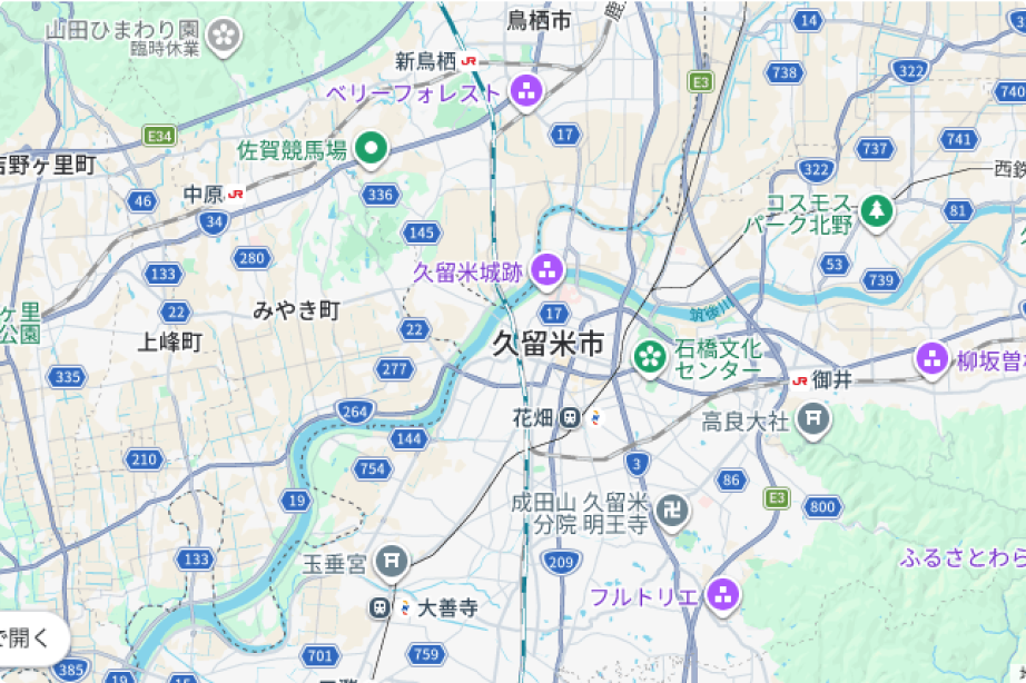 久留米プロジェクト地図